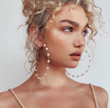 Boho Pearl Golden Hoop Earrings - Simply Basy