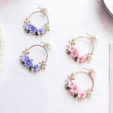 Floral Bridal Pearl Earrings - Simply Basy