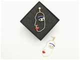 Unique Blue Crystal Human Face Earrings - Simply Basy