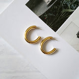 Golden C Shape Earrings - Simply Basy