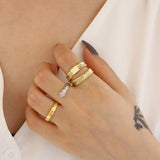 Snake Bone Chain Double Layered Ring - Simply Basy