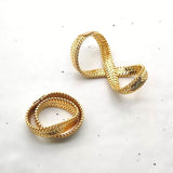 Snake Bone Chain Double Layered Ring - Simply Basy