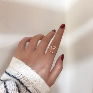 Matte Heart Open Ring - Simply Basy