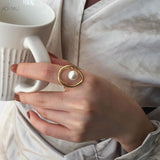 Minimalist Gold Plated Pearl Ring - Simply Basy