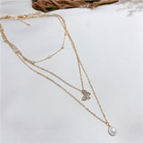 Golden Pearl Necklace Set - Simply Basy