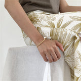 Gold Freshwater Pearl Bangle - Simply Basy