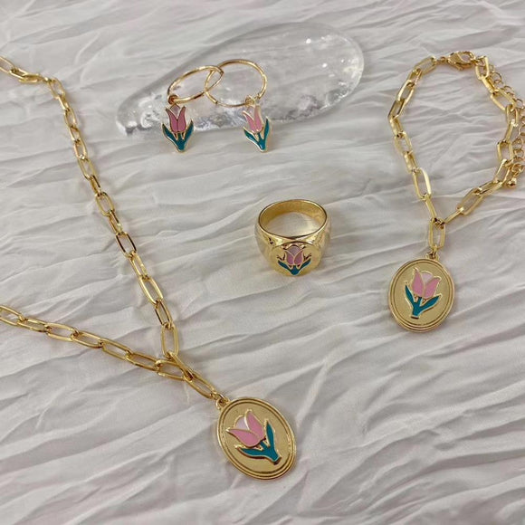 Gold Plated Tulip Set - Simply Basy
