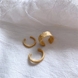 Wrinkled Matte Gold Open Rings - Simply Basy