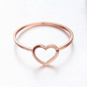 Rose Gold Open Heart Ring - Simply Basy