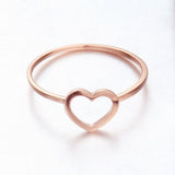 Rose Gold Open Heart Ring - Simply Basy